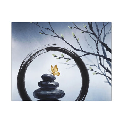 River Stones Spring Canvas Art | Zen Peaceful Design Art Print