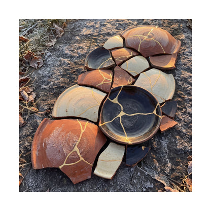 Winter Broken Pottery Gold Vein Wall Art Print | Philosophical Decor