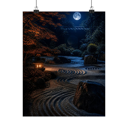 Datsuzoku Rock Garden Wall Art Print - Dark Japandi Shadow Zen