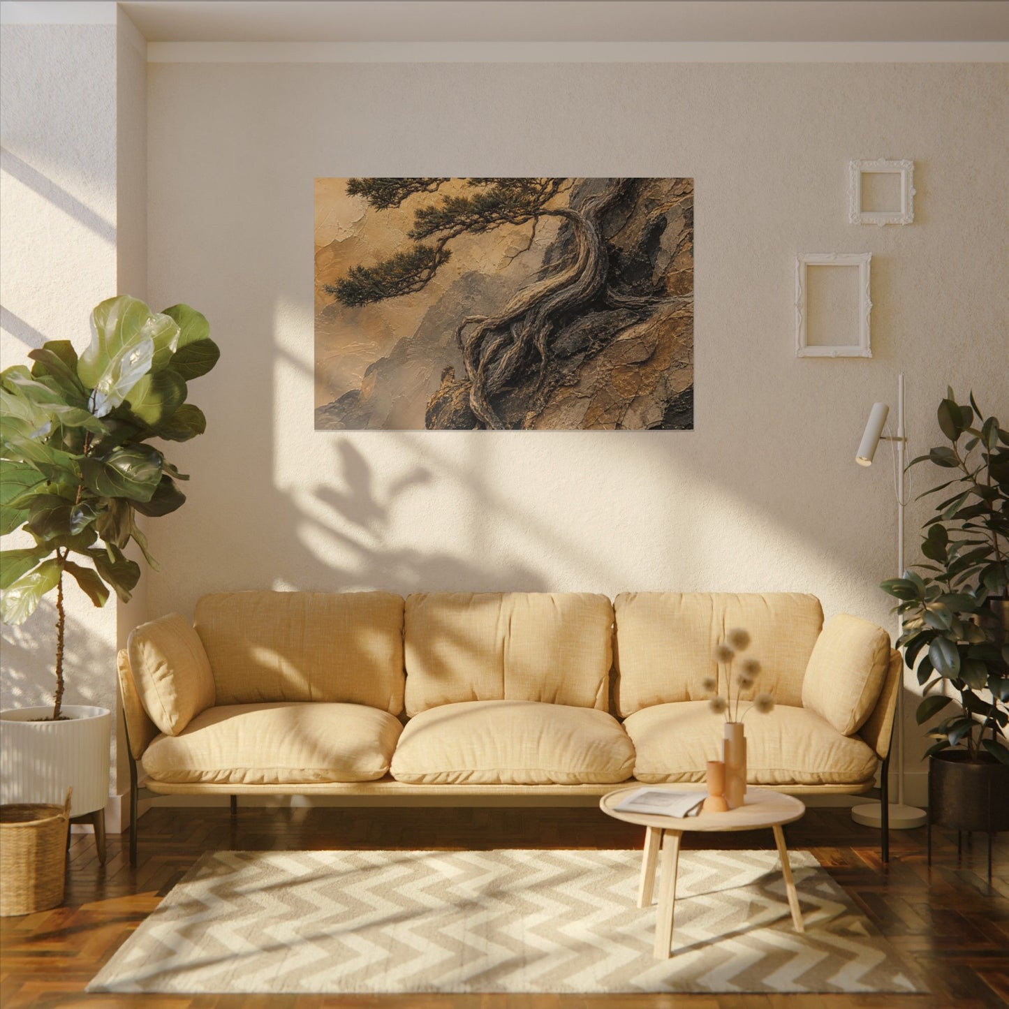 Summer Pine Tree Texture Canvas Art | Cozy Decor