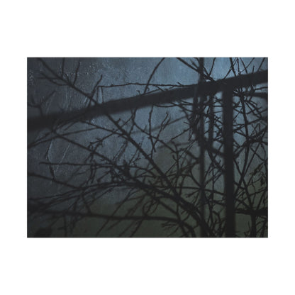 Moonlight Shadow Play Canvas Art - Dark Japandi Shibui