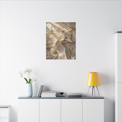 Golden Hour Paper Fold Canvas Art - Japandi Fukinsei