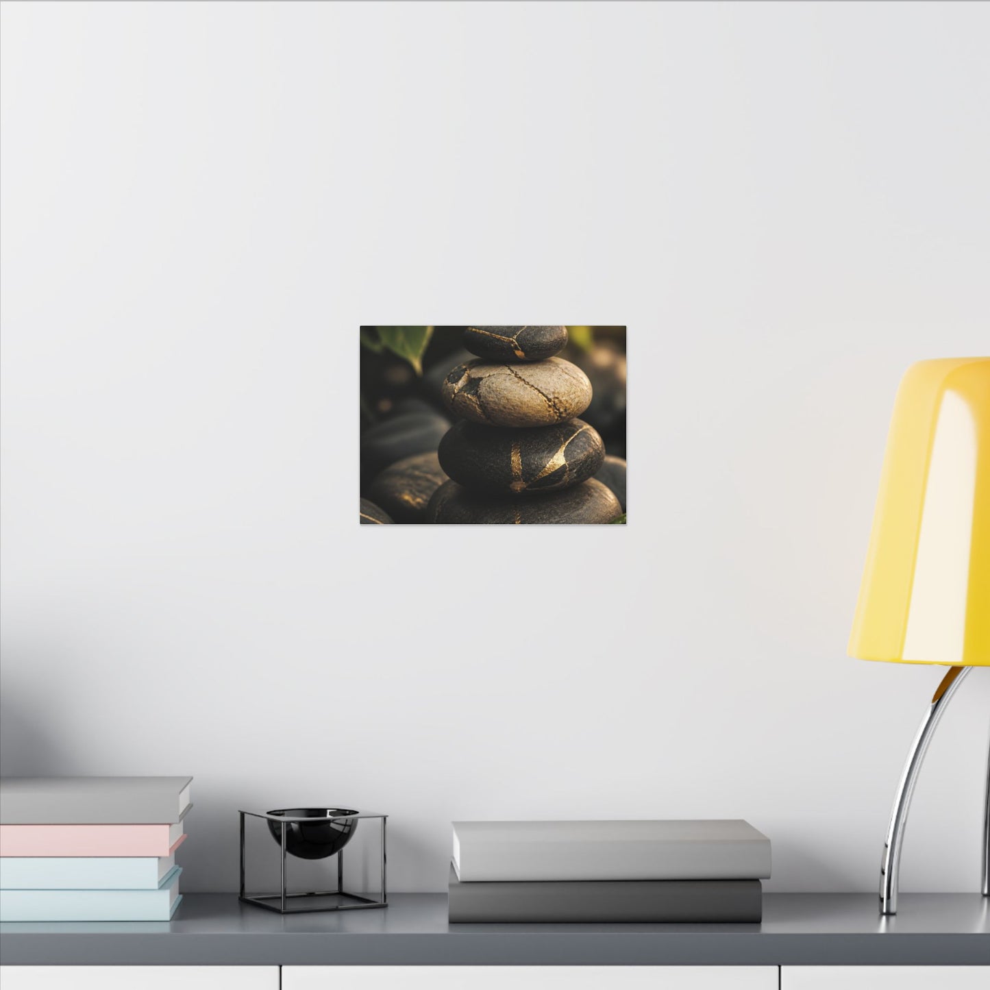 Summer River Stones Broken Beauty Canvas Art | Healing Decor