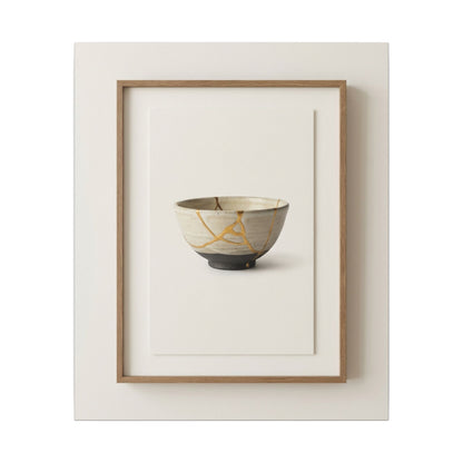 Kintsugi Charcoal Canvas Art Art Print