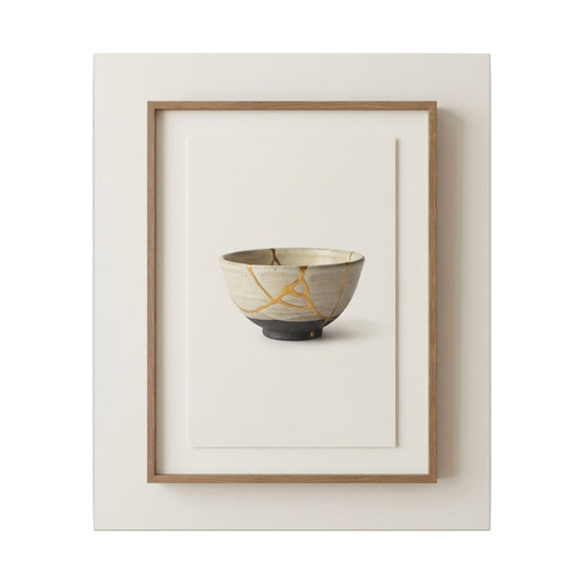 Kintsugi Charcoal Canvas Art Art Print