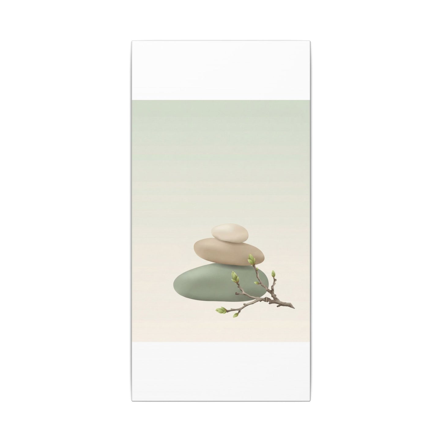 Dawn River Stones Canvas Art - Japandi Fukinsei