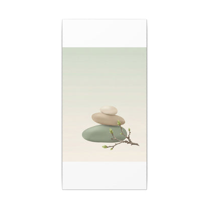 Dawn River Stones Canvas Art - Japandi Fukinsei