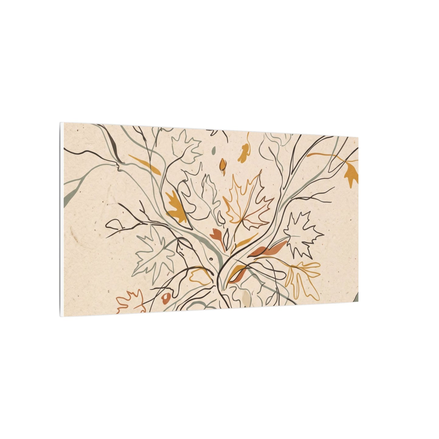 Warm Shadow Play Canvas Art - Minimal Line Japandi