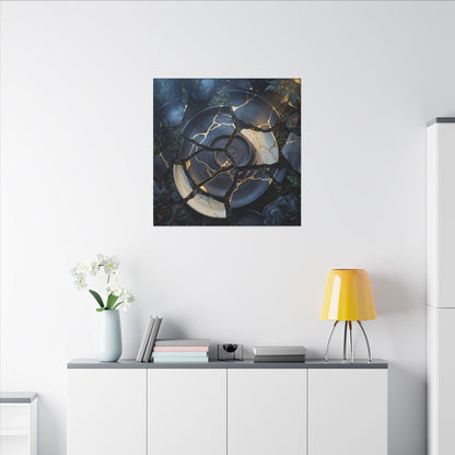 Resilient Broken Pottery Canvas Art - Gold Vein Kintsugi