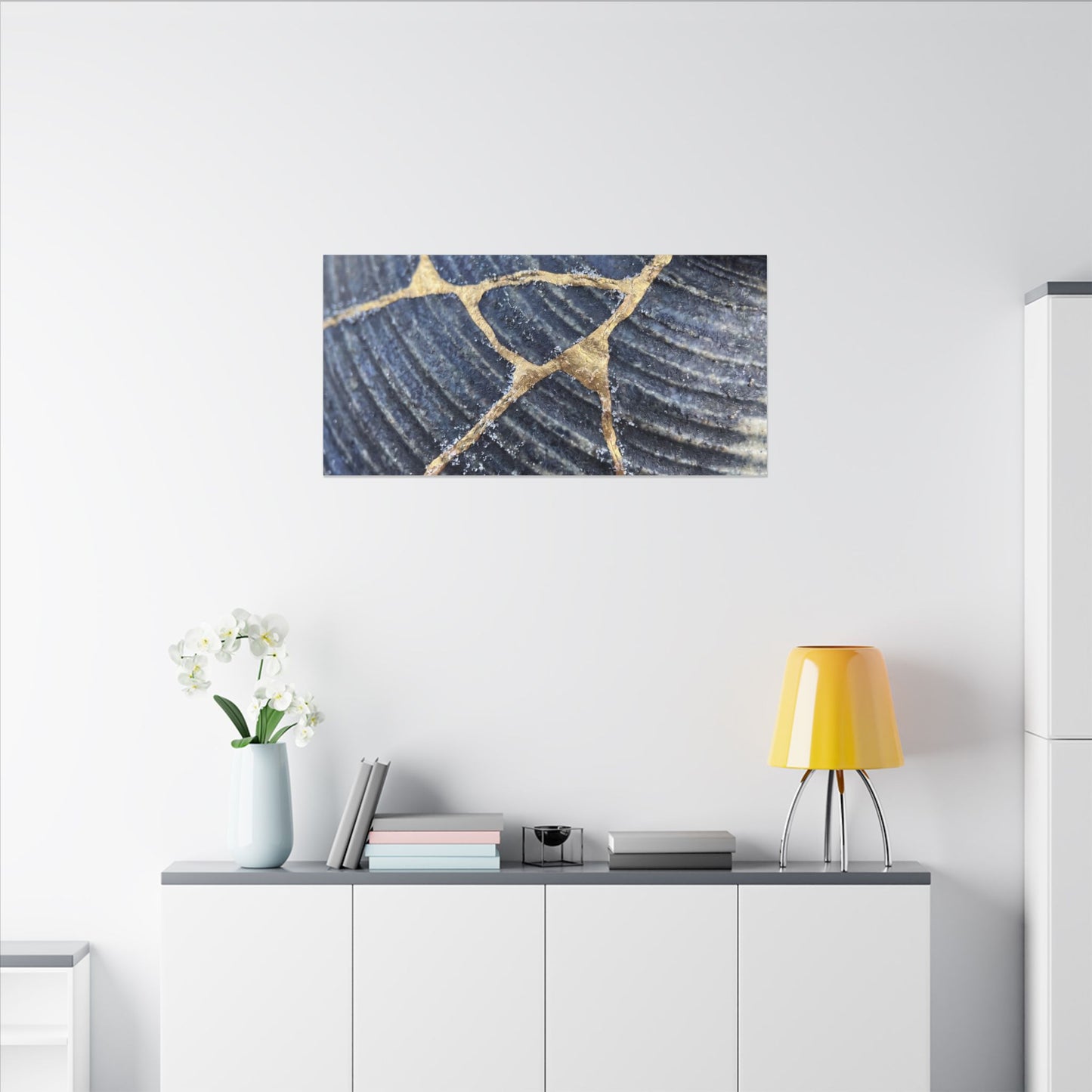 Shibui Water Ripple Canvas Art - Kintsugi Gold Repair