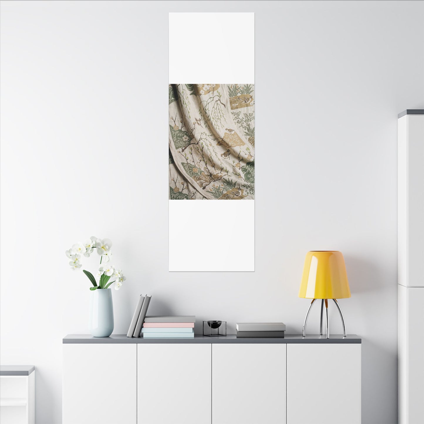 Silk Drape Canvas Art | Spring Japandi Japanese Pattern Art