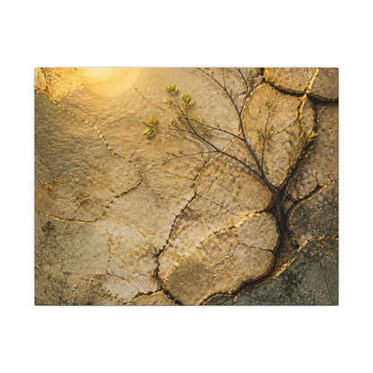 Cracked Earth Spring Canvas Art | Japandi Warm Design