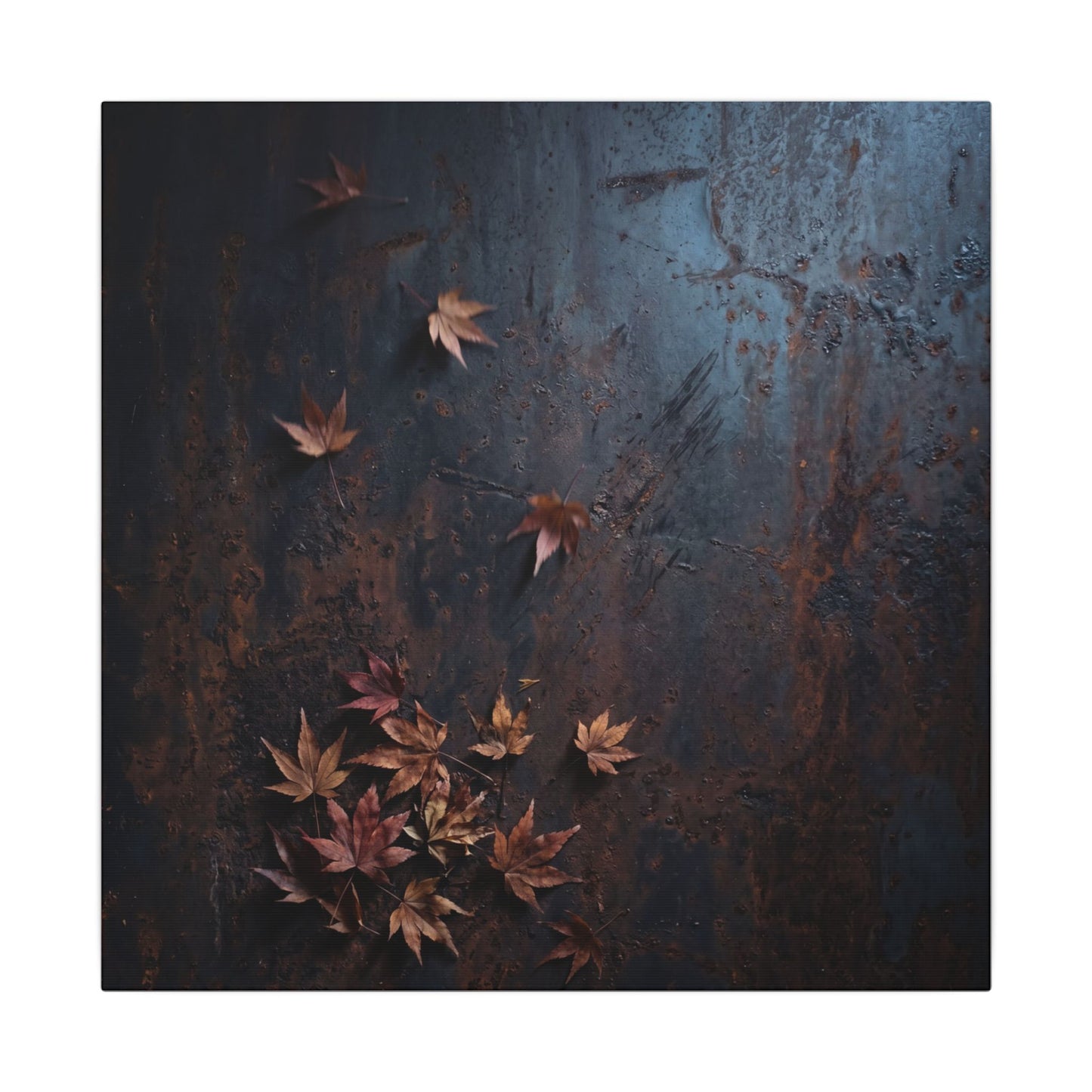 Moonlight Rust Patina Canvas Art - Dark Japandi Mono No Aware