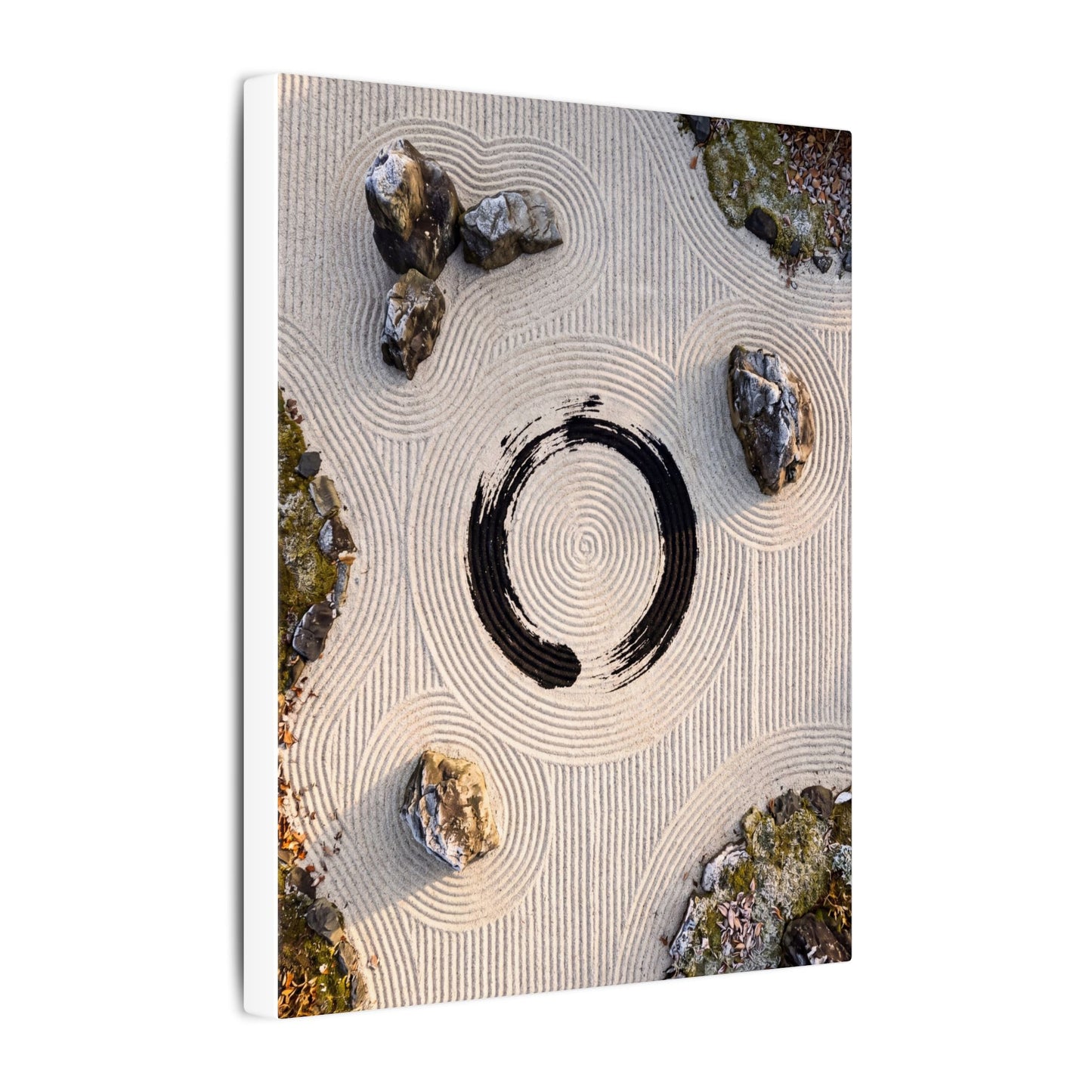 Rock Garden Canvas Art | Winter Zen Enso Art
