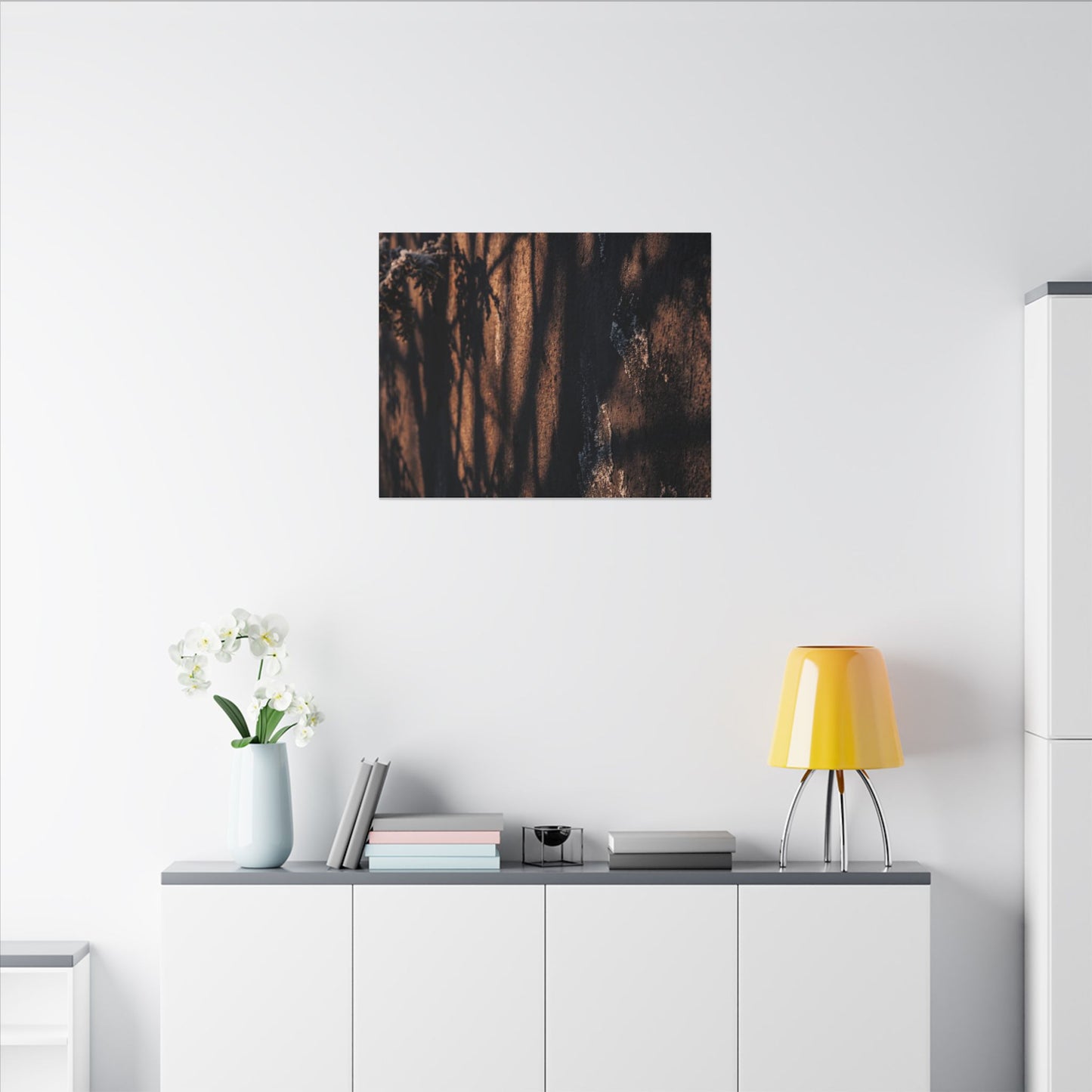 Golden Hour Shadow Play Canvas Art - Dark Japandi Fukinsei
