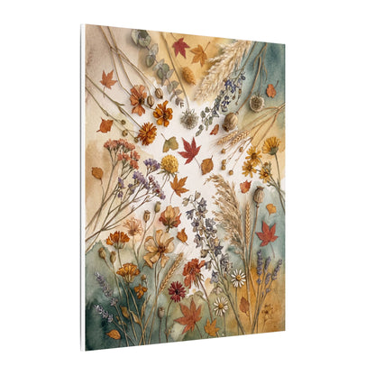 Dried Flowers Canvas Art | Autumn Japandi Watercolor Art