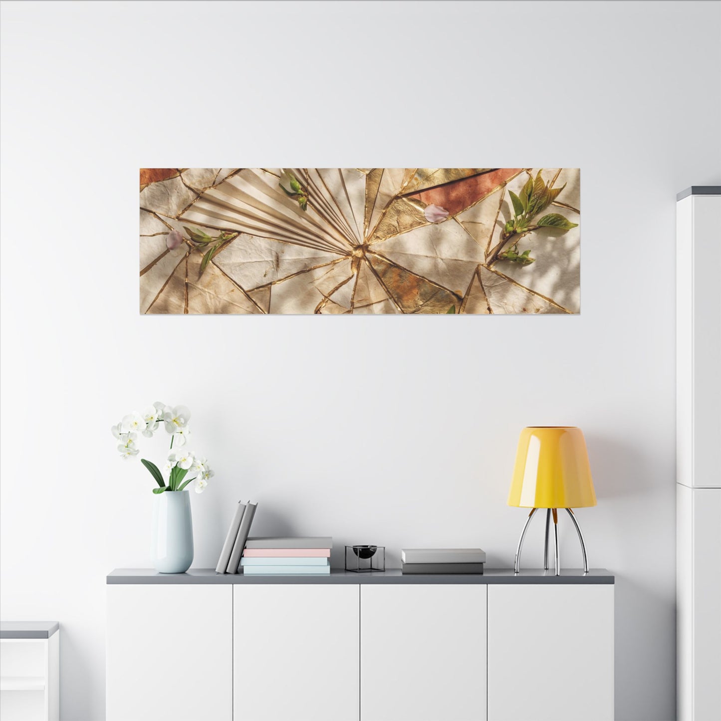 Resilient Paper Fold Canvas Art - Gold Repair Kintsugi
