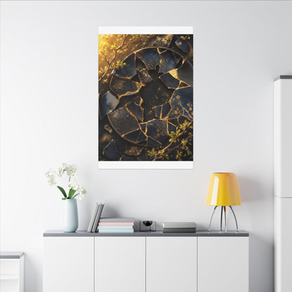Golden Hour Broken Pottery Canvas Art - Kintsugi Ma