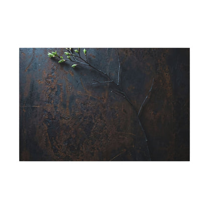 Moody Rust Patina Canvas Art - Moody Minimal Dark Japandi Art Print