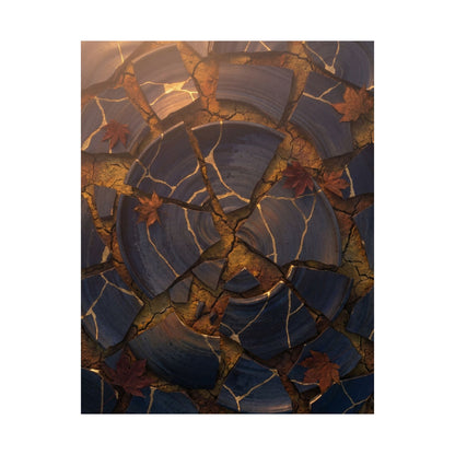 Autumn Cracked Earth Gold Repair Wall Art Print | Beautiful Decor