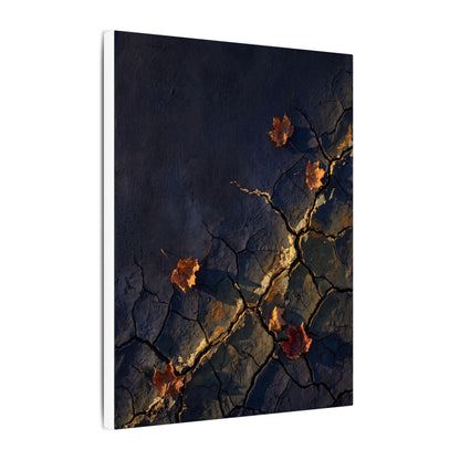Cracked Earth Canvas Art | Autumn Dark Japandi Dark Texture Art