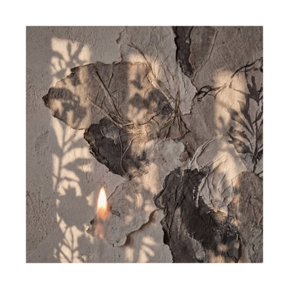 Japandi Shadow Play in Candlelight | Texture Wall Art Print