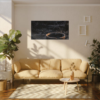 Kanso Ceramic Bowl Canvas Art - Dark Japandi Dark Texture
