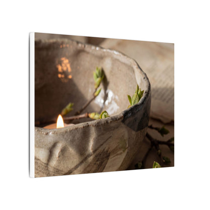 Candlelight Ceramic Bowl Canvas Art - Japandi Ma