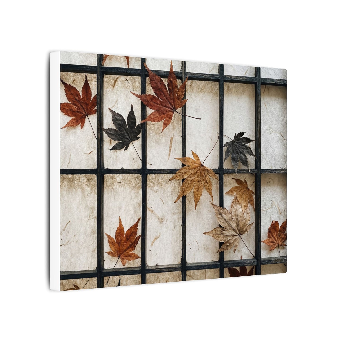 Japandi Shoji Screen in Overcast | Texture Canvas Art