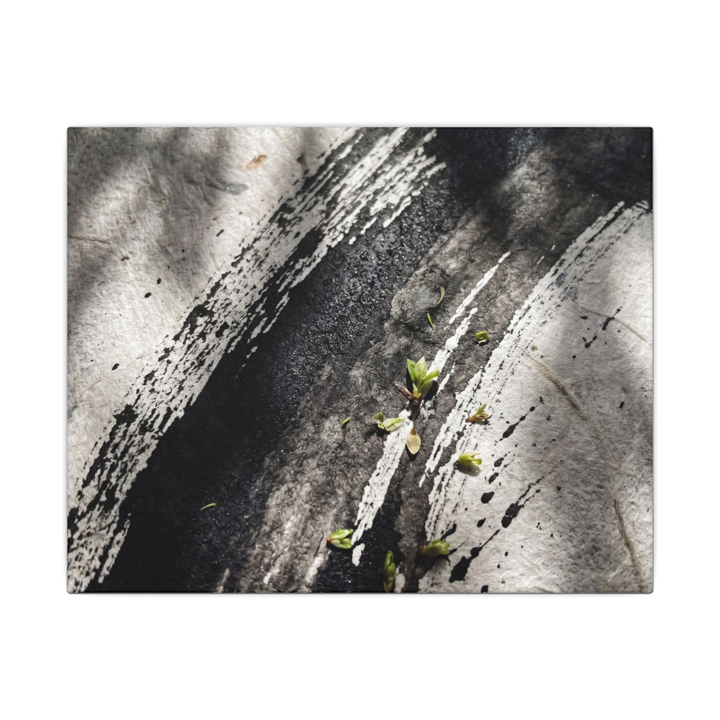 Ink Brushstroke Canvas Art | Spring Dark Japandi Moody Minimal Art