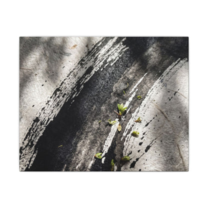 Ink Brushstroke Canvas Art | Spring Dark Japandi Moody Minimal Art