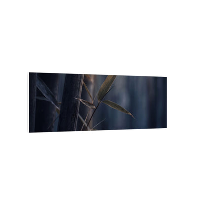 Dark Japandi Bamboo Grove in Dawn | Moody Minimal Canvas Art