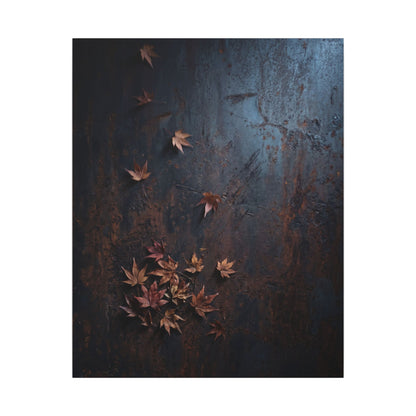 Moonlight Rust Patina Canvas Art - Dark Japandi Mono No Aware