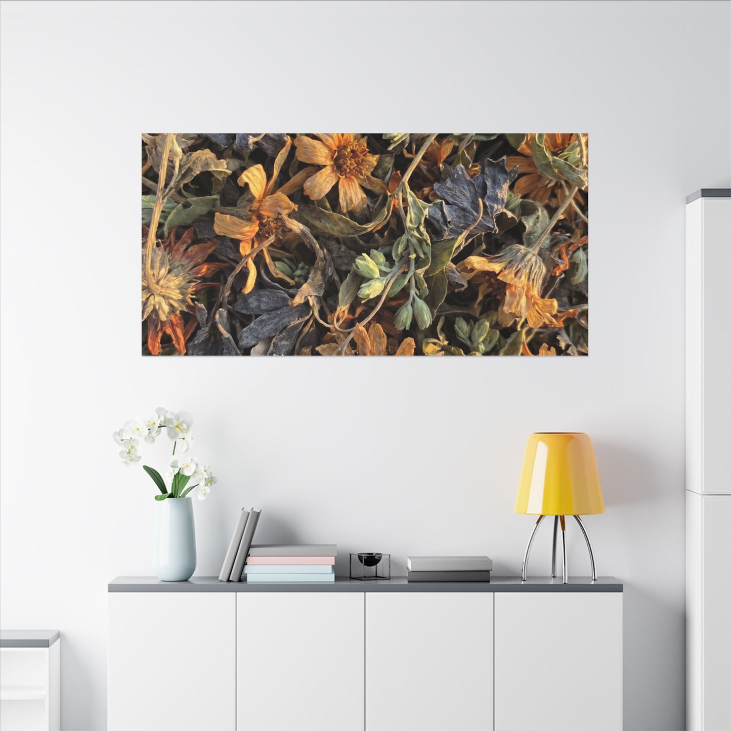 Spring Dried Flowers Japanese Pattern Canvas Art | Warm Decor