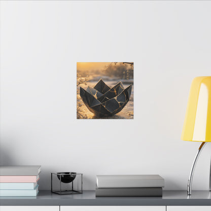 Kintsugi Paper Fold in Golden Hour | Gold Repair Canvas Art