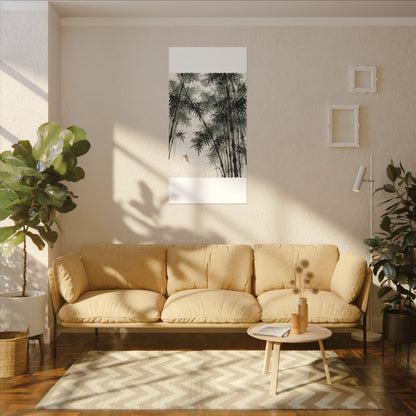 Zen Bamboo Grove in Overcast | Sumi E Canvas Art