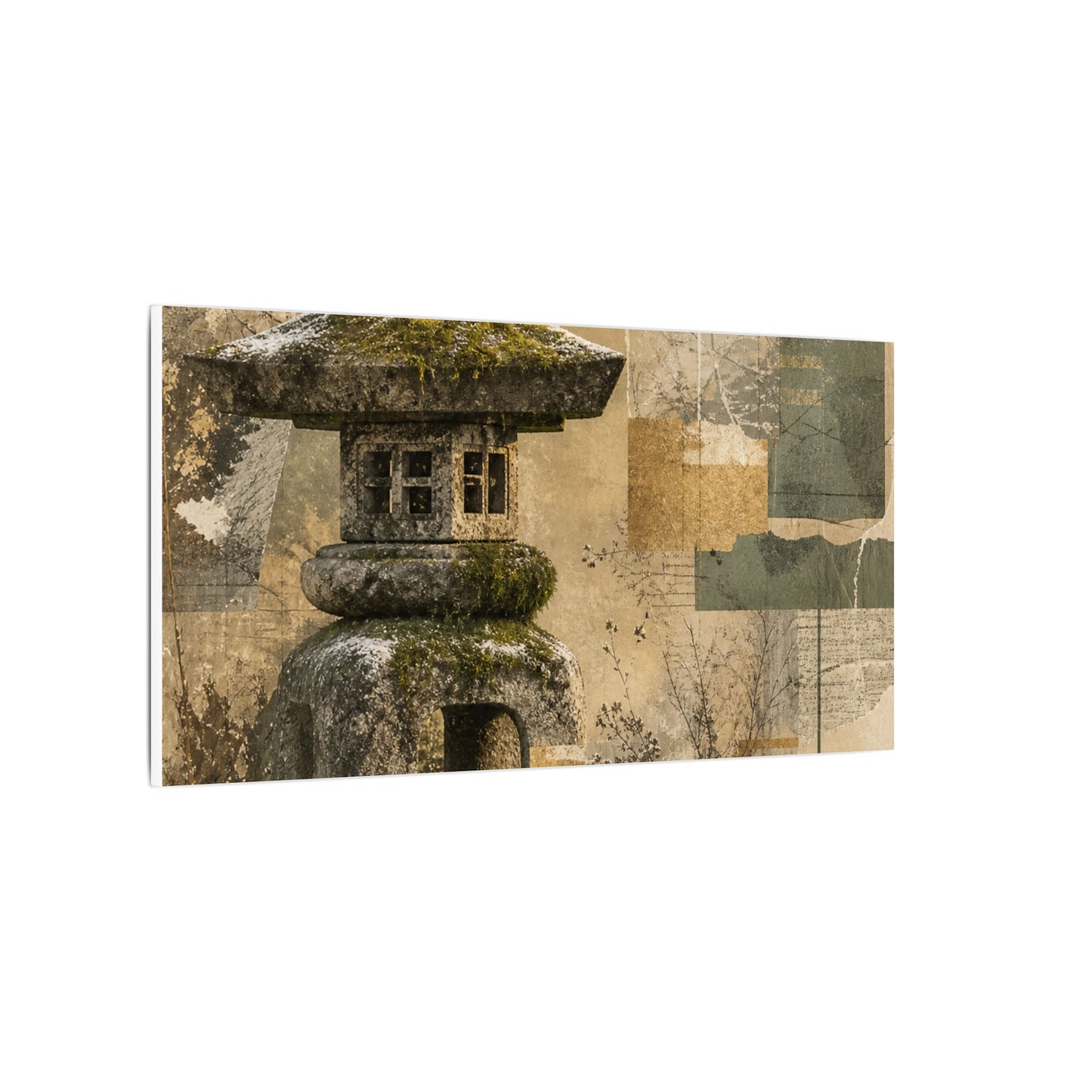 Elegant Stone Lantern Canvas Art - Texture Japandi