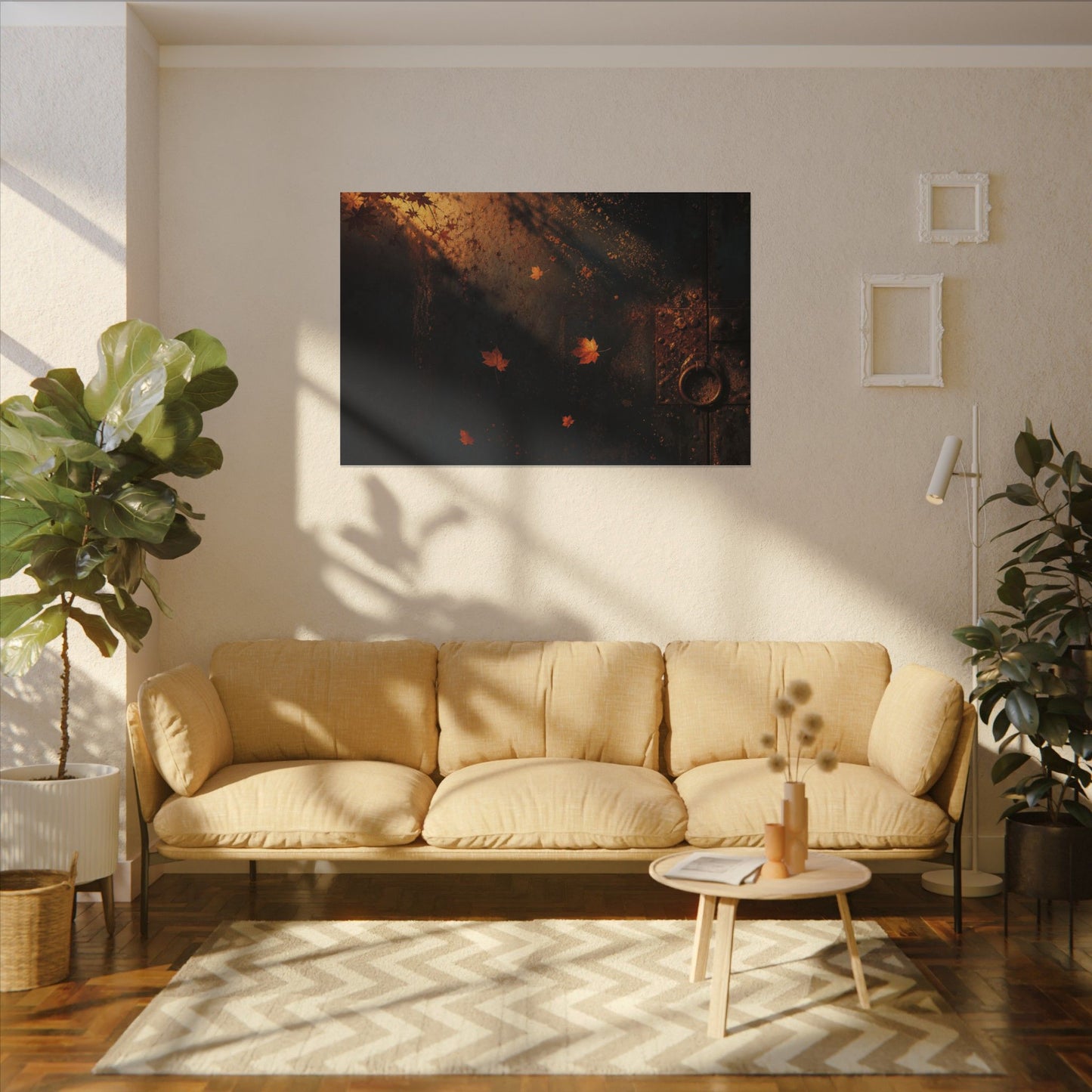 Dark Japandi Rust Patina in Golden Hour | Shadow Zen Canvas Art