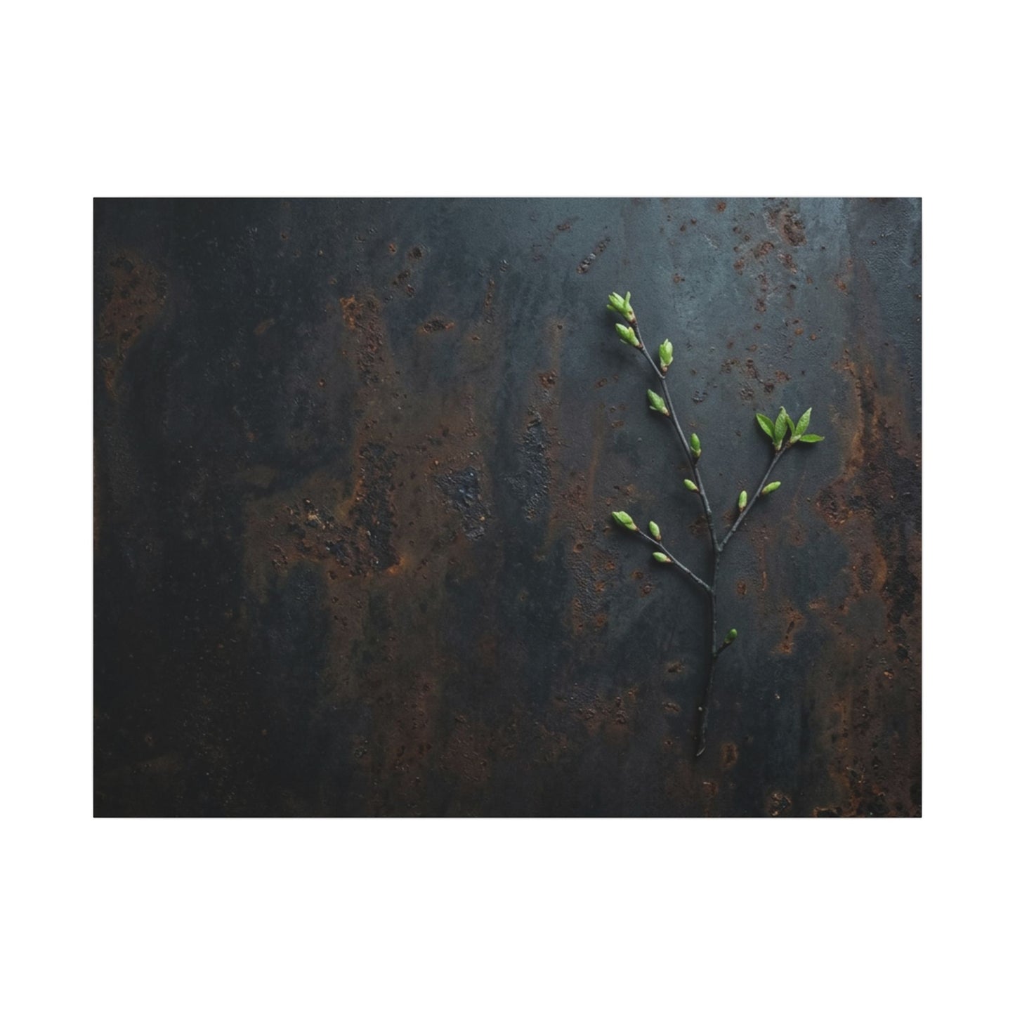 Rust Patina Moody Minimal Canvas Art | Moody Dark Japandi Art