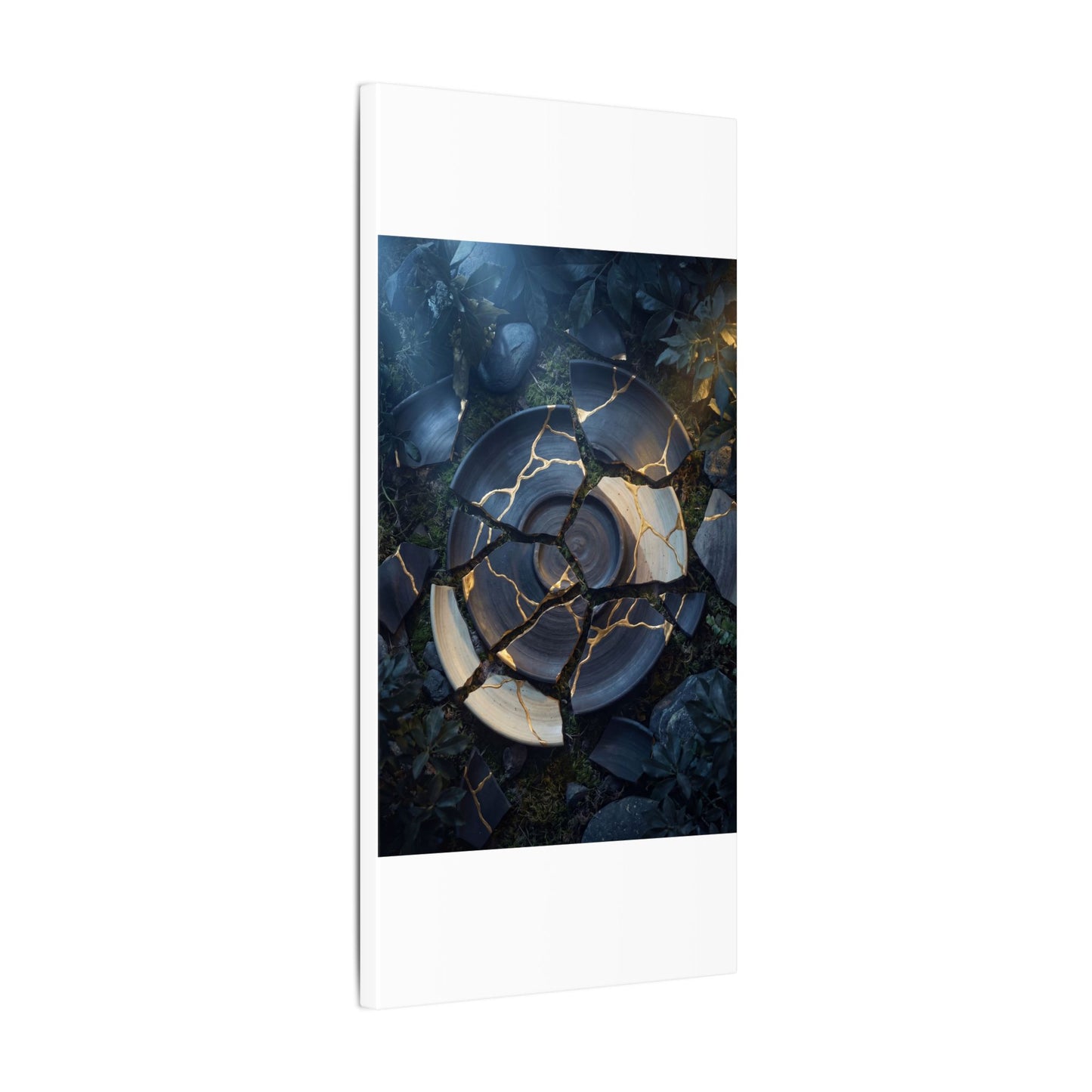 Resilient Broken Pottery Canvas Art - Gold Vein Kintsugi