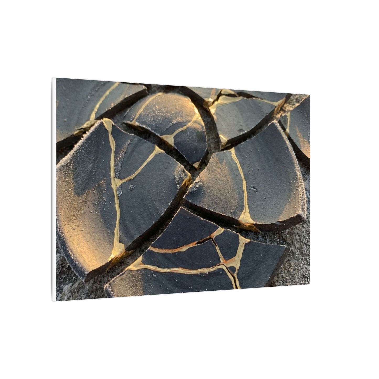 Broken Pottery Winter Canvas Art | Kintsugi Resilient Design