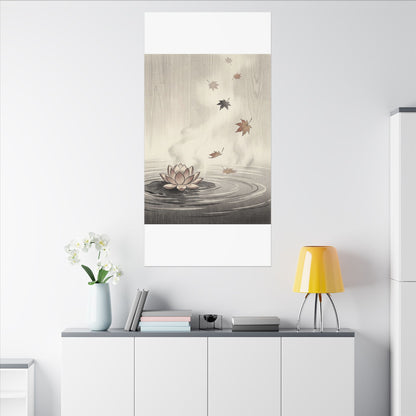 Lotus Flower Canvas Art | Autumn Zen Ukiyo E Inspired Art