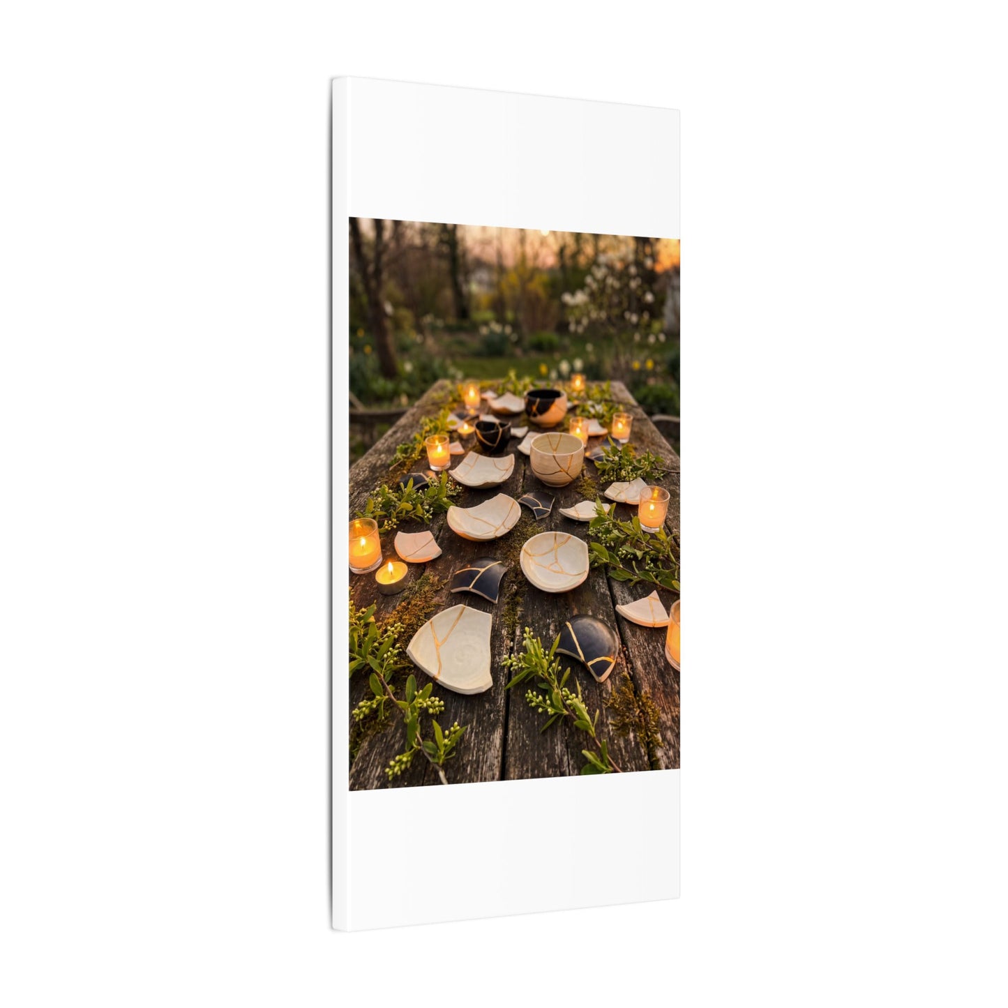 Broken Pottery Spring Canvas Art | Kintsugi Beautiful Design