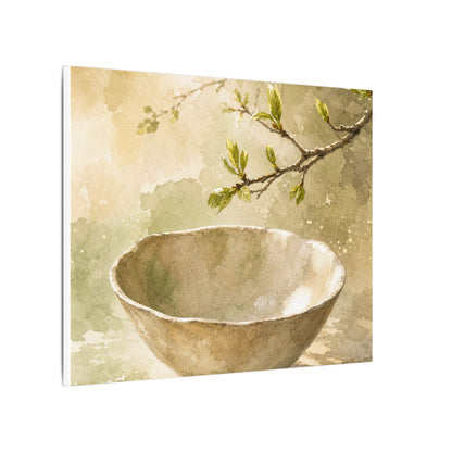 Warm Ceramic Bowl Canvas Art - Watercolor Japandi