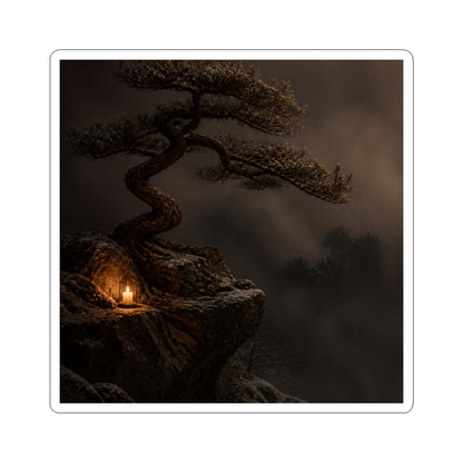 Pine Tree Winter Sticker | Dark Japandi Moody Design
