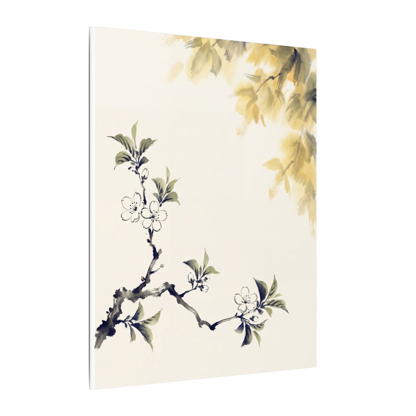 Kanso Cherry Blossom Canvas Art - Zen Sumi E