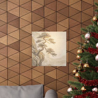 Golden Hour Pine Tree Wall Art Print - Japandi Shibui