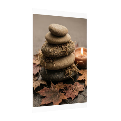 River Stones Canvas Art | Autumn Japandi Texture Art