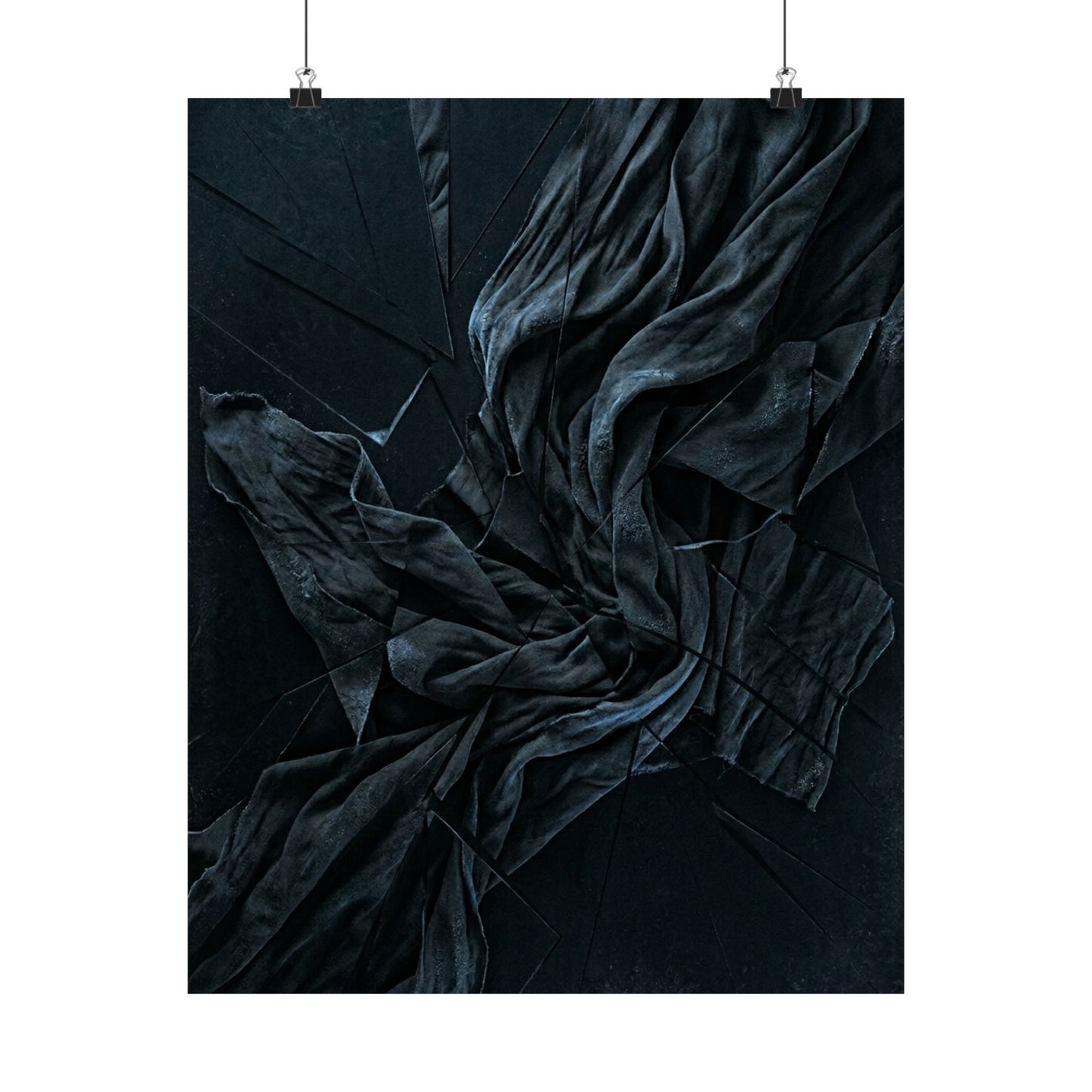 Silk Drape Wall Art Print | Winter Dark Japandi Moody Minimal Art