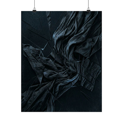 Silk Drape Wall Art Print | Winter Dark Japandi Moody Minimal Art